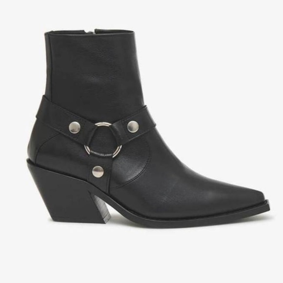 Anine Bing Nash Black Leather Boots Size 39 - Picture 4 of 11